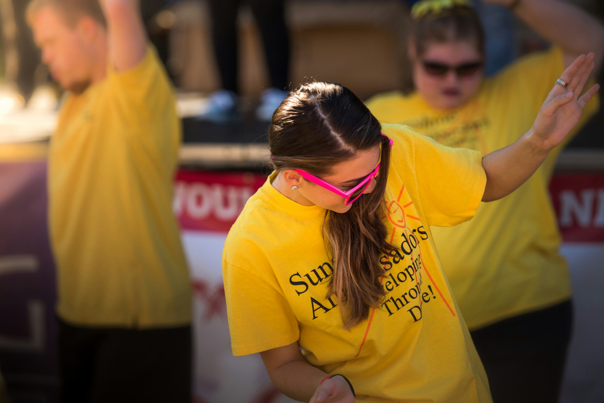 woman in yellow tshirt